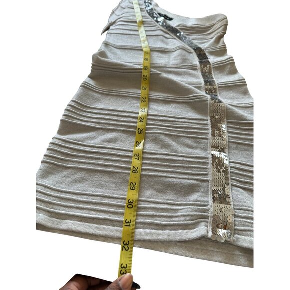 Wow Couture Sequined One-Shoulder Bandage Dress Bodycon Glam Sparkly Cocktail S - Picture 6 of 8